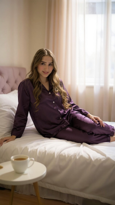 Solid Plum Silk